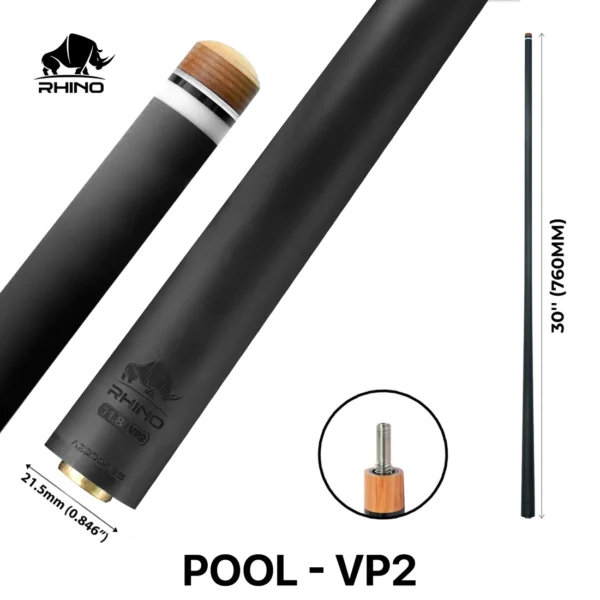 Rhino - 30" / VP2 Carbon Pool Cue Single Shaft