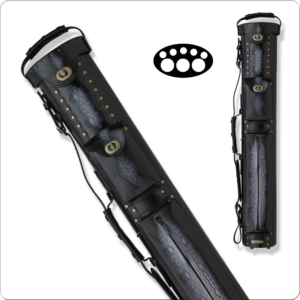 Instroke 3x5 Tooled Pool Cue Case, 3x5, Black, Leather