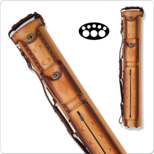 Instroke 3x5 Tooled Pool Cue Case, 3x5, Rust, Leather