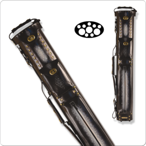 Instroke 3x7 Tooled Pool Cue Case, 3x7, Black, Leather