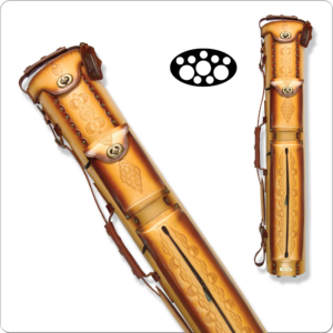 Instroke 3x7 Tooled Pool Cue Case, 3x7, Brown, Leather