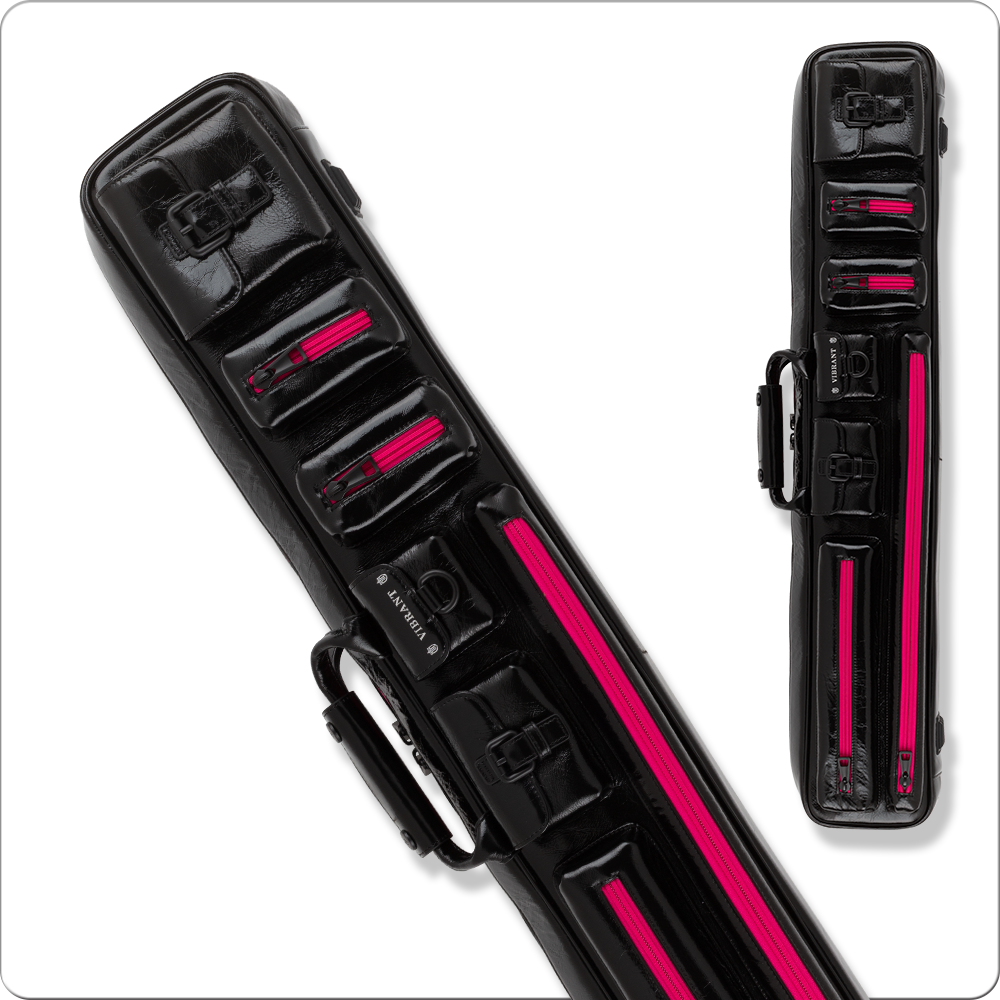 Lizard Vibrant Series 3×5 Semi-Rigid Pool Cue Case, Black