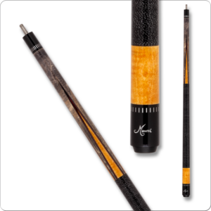 Meucci MESW01 Red Swooped Points with Orange Maple Butt Pool Cue, Irish Linen Wrap, 5/16x18 Joint