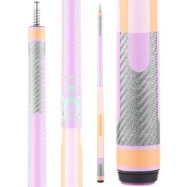 Poison Candy Pool Cue with Carbon Fiber Shaft - Peach/Lavender