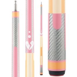 Poison Candy Pool Cue with Carbon Fiber Shaft - Peach/Pink