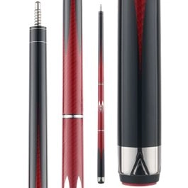 Poison Maelith Pool Cue with Carbon Fiber Shaft - Black/Red