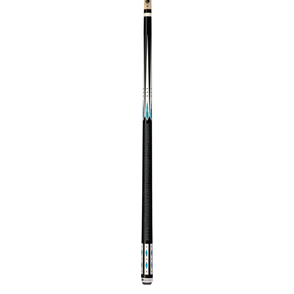 Lucasi Hybrid Midnight Black & Blue Recon Cue with Embossed Leather Grip - Image 2