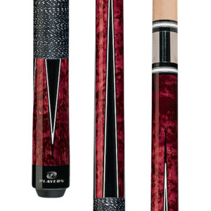Players Crimson & Black Cue with Black/White Linen Wrap