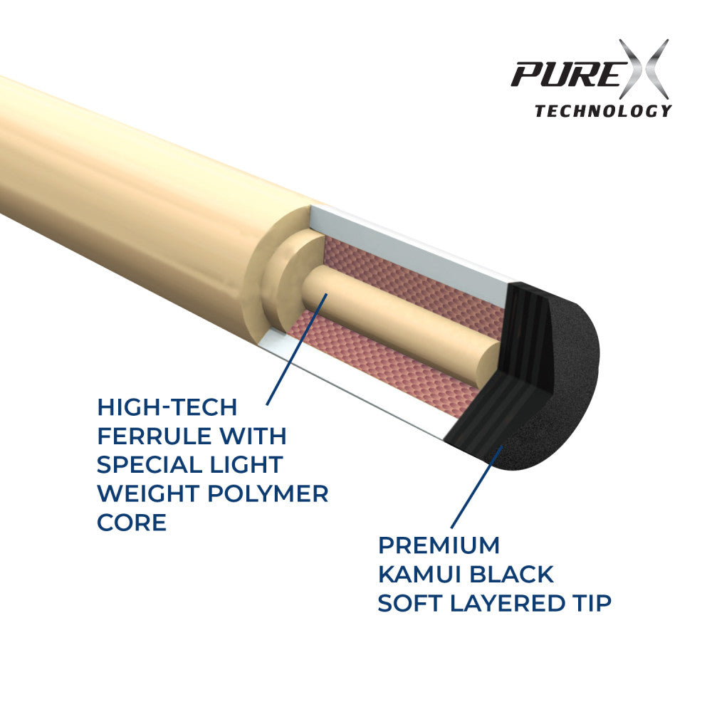 Pure X Antique Stain & Black/White Points Wrapless Cue - Image 4