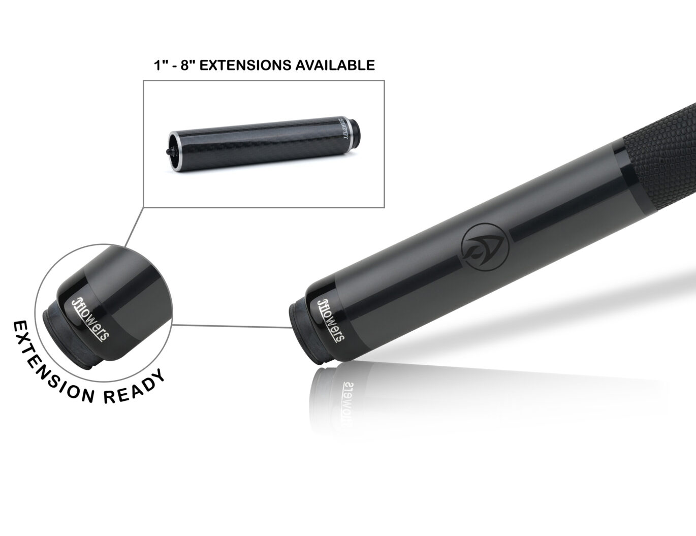 JFlowers Rodney Morris Legends Cue - Grey, Black Lizard Wrap - Image 4