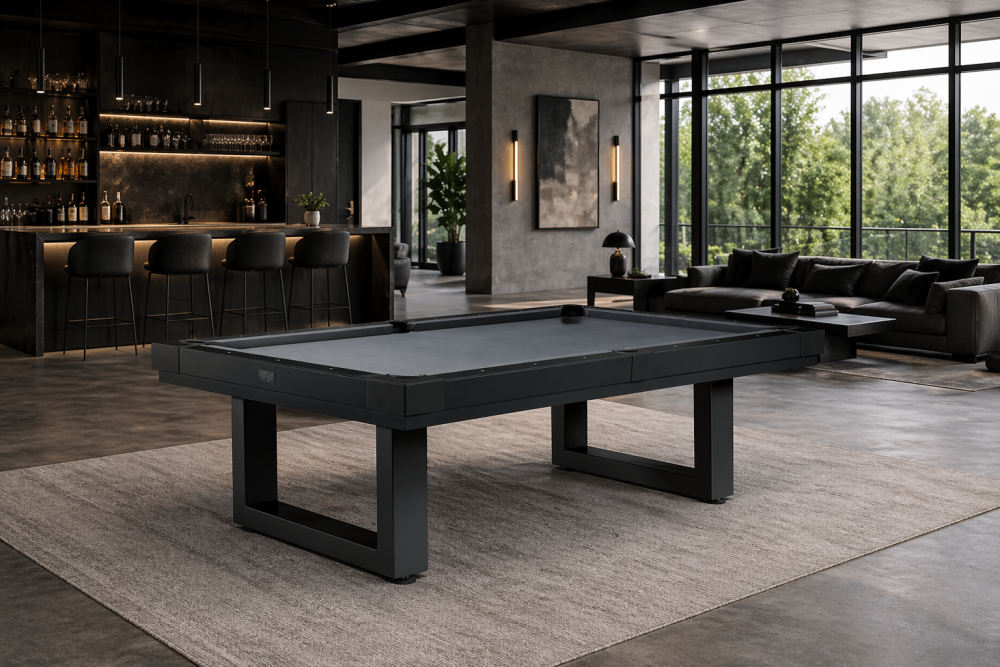 American Heritage Lanai 8' Outdoor Pool Table (Obsidian Black) - Image 2