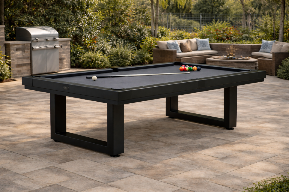 American Heritage Lanai 8' Outdoor Pool Table (Obsidian Black) - Image 3