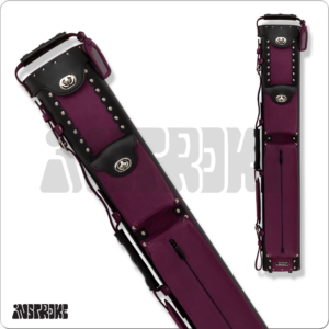 InStroke ISCL35 leather 3x5 hard pool cue case in black and purple